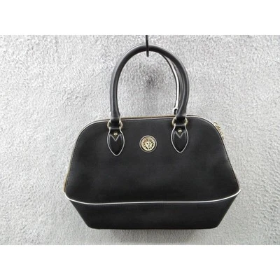 Bolso de mano Anne Klein Dome doble asa negro con forro de lunares nuevo sin etiquetas Foto 1 de 4
