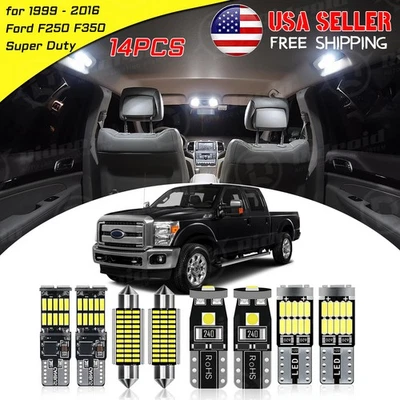 14x Interior LED Lights Bulbs Package For Ford F250 F350 Super Duty 1999-2016 Foto 1 de 4