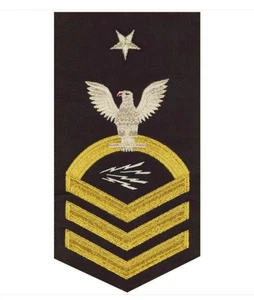 Vanguard NAVY E8 MALE RATING BADGE INFO TECH SPECIALIST SEAWORTHY GOLD BLUE - Picture 1 of 2