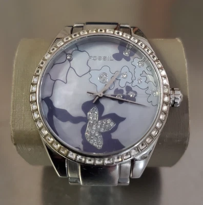 Reloj FOSSIL Mujer Analógico Gemmed Diseño Floral ES-1957 Púrpura 5.25 pulgadas 40 mm Foto 1 de 4