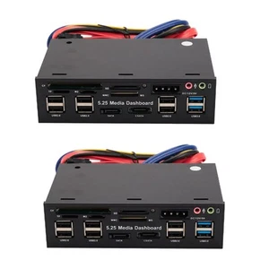 2Stück 5,25 USB 3.0 Vorder Seite PC USB 3.0 / 2.0 Hub E-Sata Sata Audi9374 - Bild 1 von 8