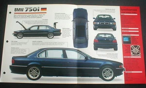 1998 BMW 750iL SEDAN UNIQUE IMP BROCHURE '98 - Picture 1 of 1