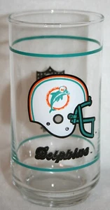 De colección años 80 MIAMI DOLPHINS NFL VASO DE BEBIDA móvil fútbol americano era Dan Marino - Imagen 1 de 2
