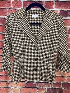 Joan Rivers Blazer 3/4 Sleeve Jacket Brown Tan Button up Jacket Size M - Picture 1 of 3