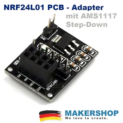 NRF24L01+ PCB Adapter | Breakout Board - Breadboard Pinout Funk Modul - Bild 1 von 4