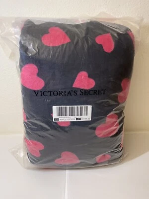 Victoria’s Secret Acogedora Manta Corazones Rojos Día V Negra Nueva Foto 1 de 4