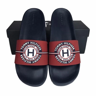 Tommy Hilfiger Men's Rowdy Slide Sandals Size 10 Navy Blue/Red Lightweight - Image 1 of 4