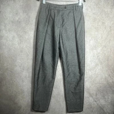 Pantalones de vestir Giorgio Armani para mujer 28 gris lana plisada frontal etiqueta negra diseñador Foto 1 de 4