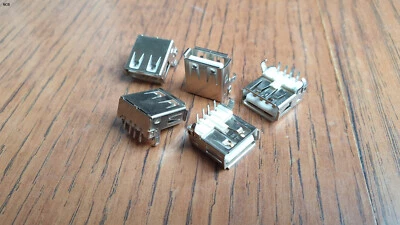 5 x USB Type A Port Female Socket Solder Jacks Connector PCB - Image 1 of 4