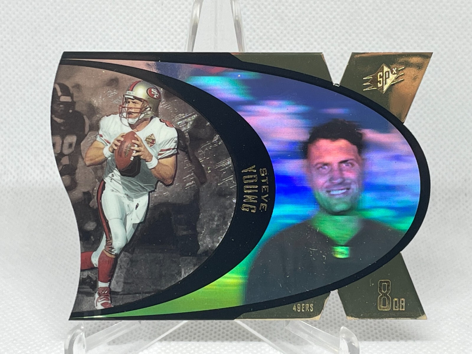 Steve Young 1997 SPX Die Cut #SPX2 Gold Parallel