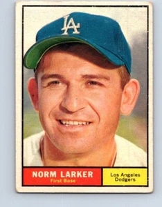 VINTAGE BASEBALL CARD TOPPS 1961 LOS ANGELES DODGERS NORM LARKER  NO336 - Picture 1 of 2