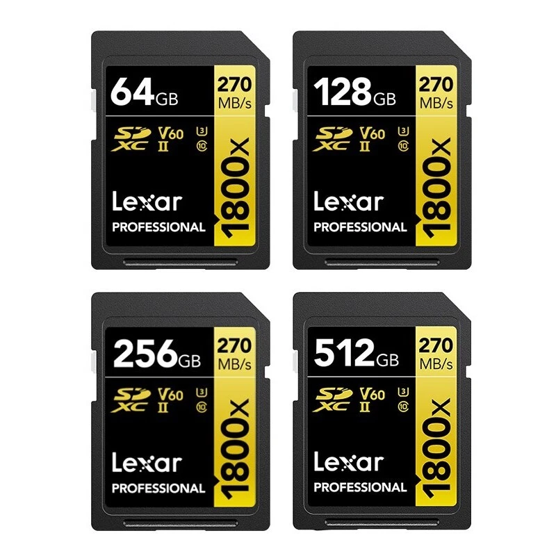 Lexar Professional 1800x 64Go 128Go 256Go 512Go 1To SDXC SD Cartes Mémoire UHS-I - Bild 1 von 1