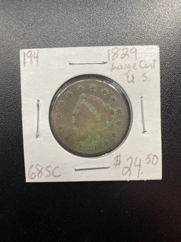 1829 US Large Cent Penny! Great Condition! Cover