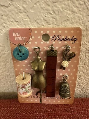 Bead Landing Pemberley Charms Embellishments 6 件缝纫主题剪刀纽扣 — 第 1/4 张图片