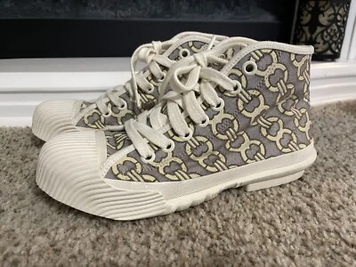 Zapatillas altas Tory Burch 'Buddy' beige lona para mujer 8M precio de venta sugerido por el fabricante 298 USD Foto 1 de 4