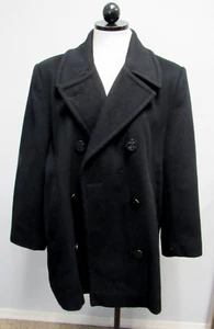 Forecaster of Boston Black Wool Double Breasted Peacoat Women's Size 12 - Picture 1 of 7