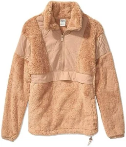 Victoria's Secret Pink Oversize Teddy Half Zip Color Sand/Brown NWT - Picture 1 of 4