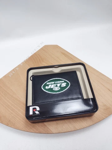 New York Jets NFL Embroidered Leather Billfold Wallet Cover