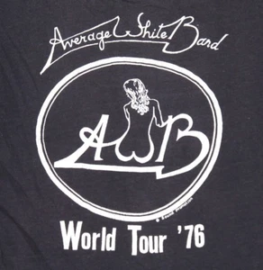 S * vtg 70s 1976 AVERAGE WHITE BAND tour t shirt * funk breaks * 31.140 - Picture 1 of 9