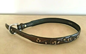 Brighton Belt Women's Size S 28 Floral Beaded & Embroidered Brown Leather Q4008 - Picture 1 of 9