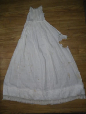 ¡ANTIGUO! VESTIDO MUÑECA MATERIALES BAUTIZO BAUTIZO ENCAJE INFANTIL 36" TLC Foto 1 de 4