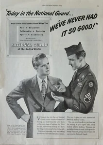 1947 La Guardia Nacional de los Estados Unidos Anuncio de colección Nunca lo tuve tan bueno - Imagen 1 de 1