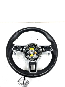 2017-2023 PORSCHE PANAMERA NON HEATED BLACK LEATHER STEERING WHEEL ASSEMBLY OEM - Picture 1 of 9
