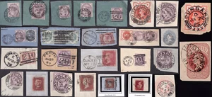 GB QV SCOTLAND Postmarks PENNY REDS etc ON PIECE ..PRICED as SINGLES - Picture 1 of 27