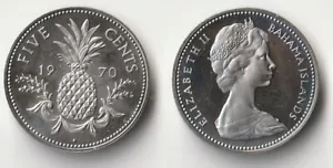 1970 Bahamas 5 cents proof coin - Picture 1 of 1