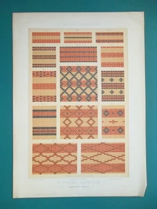 ARCHITEKTUR Farbdruck 1878 - viktorianische Ära Ziegelmauern Muster #23 - Bild 1 von 2
