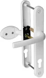 Upvc Door Handle 92Mm 62Mm Offset Lever Pad 215Mm Fixings Sprung Pair Patio PVC - Picture 1 of 12