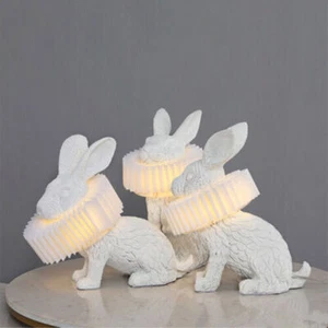 Modern 5W Resin White Rabbit LED Desk Lamp Table Light Reading Light Kid's Gift - Picture 1 of 10