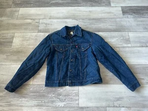 Giacca camionista vintage anni 70 Levi's Troy coperta foderata denim taglia media scura - Foto 1 di 16