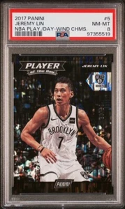 Jeremy Lin lot 2017 PSA 8 /75, 2014 Hoops Red back & parallel, 2012 SP variant - Picture 1 of 10