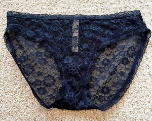 Victoria's Secret Bikini blau Höschen Medium Stretch Spitze Blumen sexy Stretch NEU - Bild 1 von 4