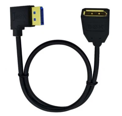 DisplayPort 1.4 Right Angled Male to Female Extension Cable HDR 8K@60Hz 0.6m - Image 1 of 3