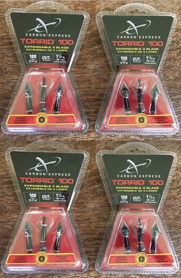 Carbon Express Torrid 100 Grain Expandabel Broadheads ( 4 Packs ) BLOWOUT SALE