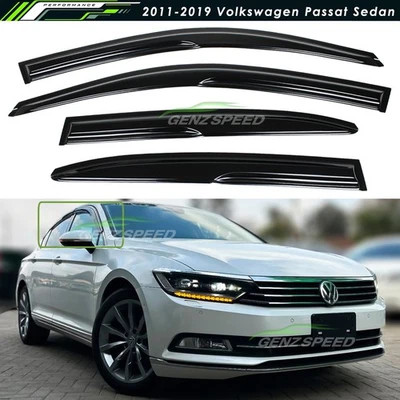 Para VW Passat 2012-2018 sedán estilo Mugen viseras de ventana protectores de lluvia deflectores Foto 1 de 4