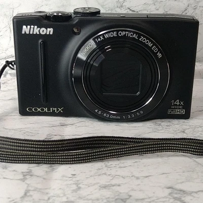 Nikon Compact Digital Camera COOLPIX S8200 BLACK From Japan - Image 1 of 4