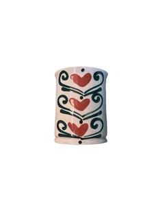Taza de té de café pintada a mano de cerámica artística corazones cerámica primitiva colonial - Imagen 1 de 7