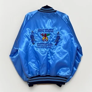 Vintage Bomberjacke Howe Satin Herren Lg Anah Shriners Neu ohne Etikett - Bild 1 von 17