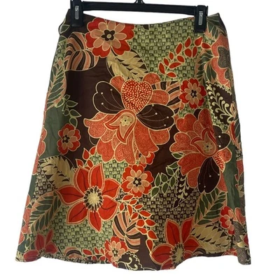 Falda por encima de la rodilla St. John's Bay Y2k para mujer talla 4 P floral marrón verde Foto 1 de 4