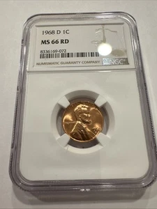 1968 D Lincoln Cent MS66 RD NGC #109 SEE DESCRIPTION - Picture 1 of 4