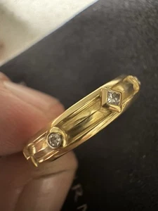 David Yurman Modern Renaissance 18k Gold Diamond 4mm Width Ring Band Size 7-7.5 - Picture 1 of 8