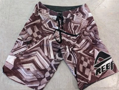 Traje de baño Reef para hombre 33 marrón tabla corta al aire libre playa surf bolsillos de carga Foto 1 de 4