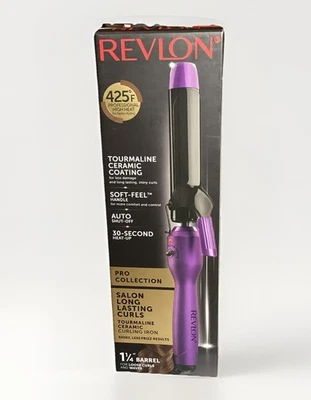 Revlon Pro Salon Soft Feel Hair Curling Iron Purple 425° Heat RVIR1143 A102 - Image 1 of 4