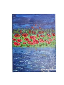 “Poppy Dream of the Ocean” – Pintura acrílica original de Nigyar, pintura de amapola - Imagen 1 de 7
