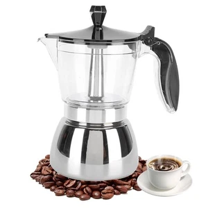 6 Cups Stainless Steel Coffee Pot Coffee Maker, Moka Pot Espresso Maker Premi... - Picture 1 of 7