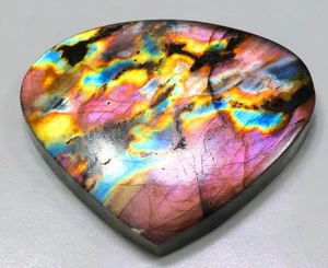 86 Ct 7X41X34 mm Natural Purple Fire Labradorite Pear Cabochon Gemstone RF-132 - Picture 1 of 1