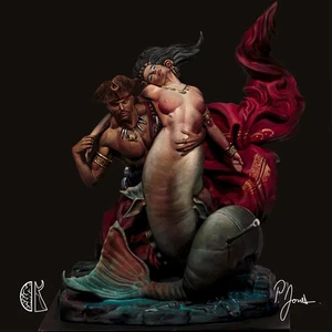 1/24 Resin Figure Model Kit Mermaid Hunter Unpainted Unassembled 551-fy-lw - Picture 1 of 3